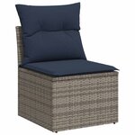 vidaXL Salon de jardin 9 Pièces avec coussins gris résine tressée