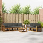 vidaXL Ensemble de canapés d'extérieur 8 Pièces Naturel et Anthracite