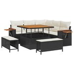 vidaXL Ensemble de canapé de jardin avec coussin 8 Pièces Noir et crème