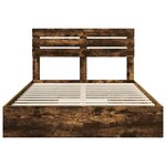 vidaXL Lit de Rangement Chêne fumé 140 x 200 cm Bois d'ingénierie