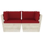 vidaXL Canapé palette à 2 places de jardin avec coussins Bois d'épicéa