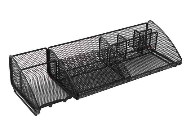 Pot à crayons 'MESHBOARD'  métal  9 compartiments  noir ALBA