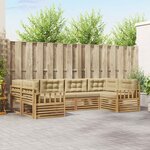 vidaXL Ensemble de canapés d'extérieur 6 Pièces Blanc et Beige