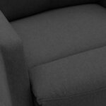 Vidaxl fauteuil inclinable sur pied gris foncé tissu