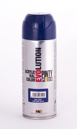 Peinture spray Acrylic Brillant 400ml Bleu Saphir RAL 5003 - Pinty Plus