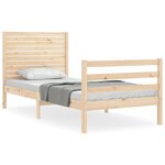 vidaXL Cadre de lit et tête de lit 100x200 cm bois massif