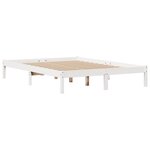 vidaXL Cadre de lit sans matelas blanc 135x190 cm bois de pin massif