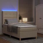 vidaXL Lit à ressorts avec matelas Crème 140 x 200 cm tissu