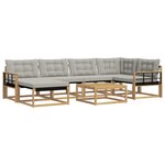 vidaXL Ensemble de canapés d'extérieur 7 Pièces Blanc et gris clair