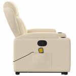 vidaXL Fauteuil inclinable de massage Crème Tissu