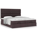 VidaXL Cadre de lit ottoman avec matelas marron foncé 180x200 cm tissu