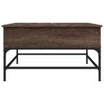 vidaXL Table basse chêne marron 80x80x45 cm bois d'ingénierie et métal