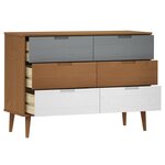 vidaXL Commode MOLDE Marron 113x40x80 cm Bois de pin massif