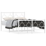 vidaXL Cadre de lit métal sans matelas et pied de lit blanc 120x190 cm