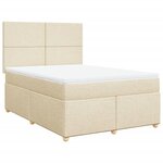 vidaXL Sommier à lattes de lit avec matelas Crème 140x200 cm Tissu
