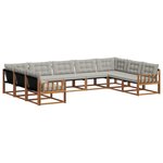 vidaXL Ensemble de canapés d'extérieur 9 Pièces Gris Naturel et Clair