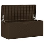 vidaXL Boîte de rangement jardin coussin de siège marron 350 L PP