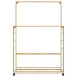 vidaXL Porte-vêtements et étagères et roulettes 90x35x155 cm bambou
