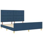 vidaXL Cadre de lit avec tête de lit Bleu 180 x 200 cm tissu