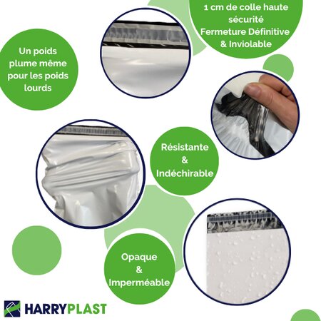 1000 Pochettes plastique DOCUMENT CI-INCLUS 235*175 - Harry plast