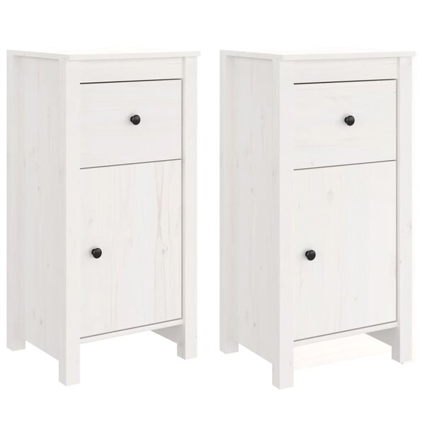 vidaXL Buffets 2 Pièces blanc 40x35x80 cm bois massif de pin