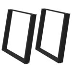 vidaXL Pieds de table à manger en U 2 pièces Noir 90 x (72-73) cm Acier