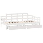 vidaXL Lit de jour et tiroirs sans matelas blanc 90x190 cm bois massif
