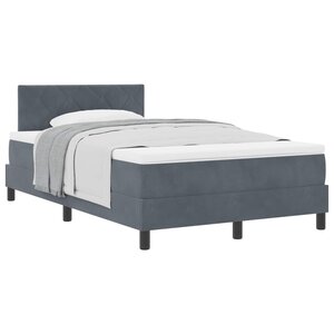 vidaXL Lit à ressorts avec matelas Gris foncé 120 x 190 cm Velours
