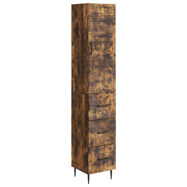 vidaXL Ensemble de Meubles 2 Pièces Chêne fumé 33 x 34 5 x 90 cm