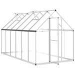 vidaXL Serre avec cadre de base argenté 334x169x195 cm aluminium