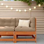 vidaXL Canapé d'angle de jardin Bois de pin massif Brun cire