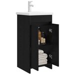 vidaXL Meuble de salle de bain avec évier Chêne noir 42 x 40 x 84 5 cm