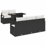 vidaXL Ensemble de canapé de jardin avec coussin 6 Pièces Noir et crème