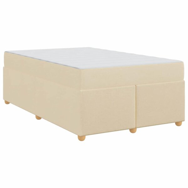 vidaXL Cadre de lit avec matelas avec matelas Crème 120 x 200 cm tissu