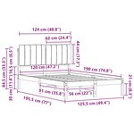 vidaXL Cadre de lit avec tête de lit rembourrée Taupe 120 x 190 cm