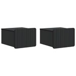 vidaXL Cabinet de chevet mural 2 Pièces Noir 33 x 34 5 x 24 cm