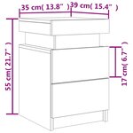 vidaXL Tables de chevet avec lumières LED 2 Pièces noir 35x39x55 cm