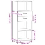 vidaXL Buffet haut noir 50x42 5x124 cm bois d'ingénierie