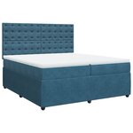 vidaXL Sommier à lattes de lit et matelas Bleu foncé 200x200cm Velours