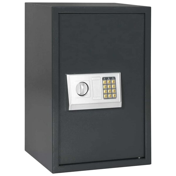 vidaXL Coffre-fort numérique électronique avec étagère Gris foncé 40x35x60 cm Acier
