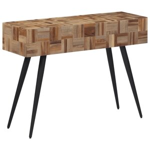 vidaXL Table console 110x34x80 cm teck de récupération massif