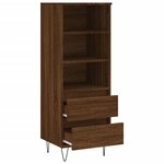vidaXL Buffet haut Chêne marron 40x36x110 cm Bois d'ingénierie