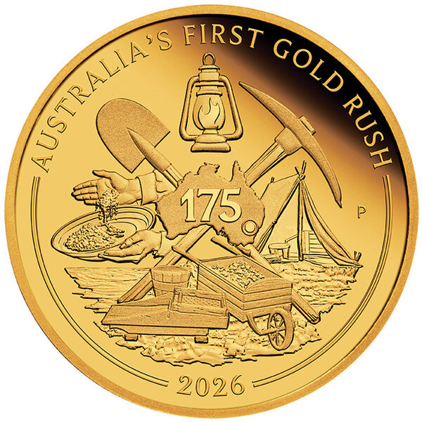 Monnaie FIRST GOLD RUSH 175 Anniversaire 1/4 Oz Or 25$ Australia 2026 (PRÉCOMMANDE)