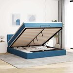 VidaXL Cadre de lit ottoman avec matelas bleu foncé 160x200 cm velours