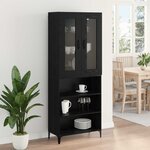 vidaXL Haut Armoire Chêne noir 69 5 x 34 x 180 cm Bois d'ingénierie