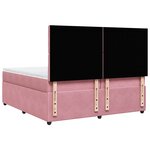 vidaXL Sommier à lattes de lit avec matelas Rose 200x200 cm Velours