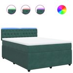 vidaXL Sommier à lattes de lit et matelas Vert foncé 140x200cm Velours