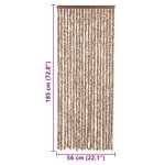vidaXL Rideau anti-mouches beige et marron foncé 56x185 cm chenille