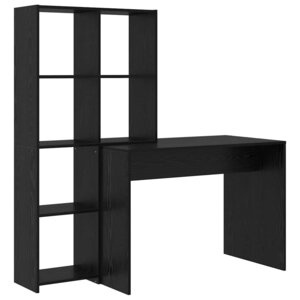 vidaXL Bureau Chêne noir 138.5 x 55 x 143 cm Bois d'ingénierie