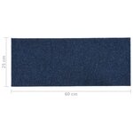 vidaXL Tapis d'escalier autocollants Rectangulaire 15 Pièces 60x25cm Bleu